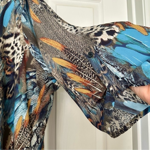 Avenue Plus Tunic Top Blouse Feather Designs NWT 26/28 - Picture 4 of 6